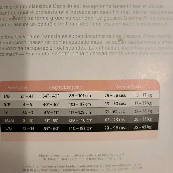 Danskin Girls Footed Tights Style 387 Size Medium 8-10 White. Set of 2 USA! - Picture 3 of 7